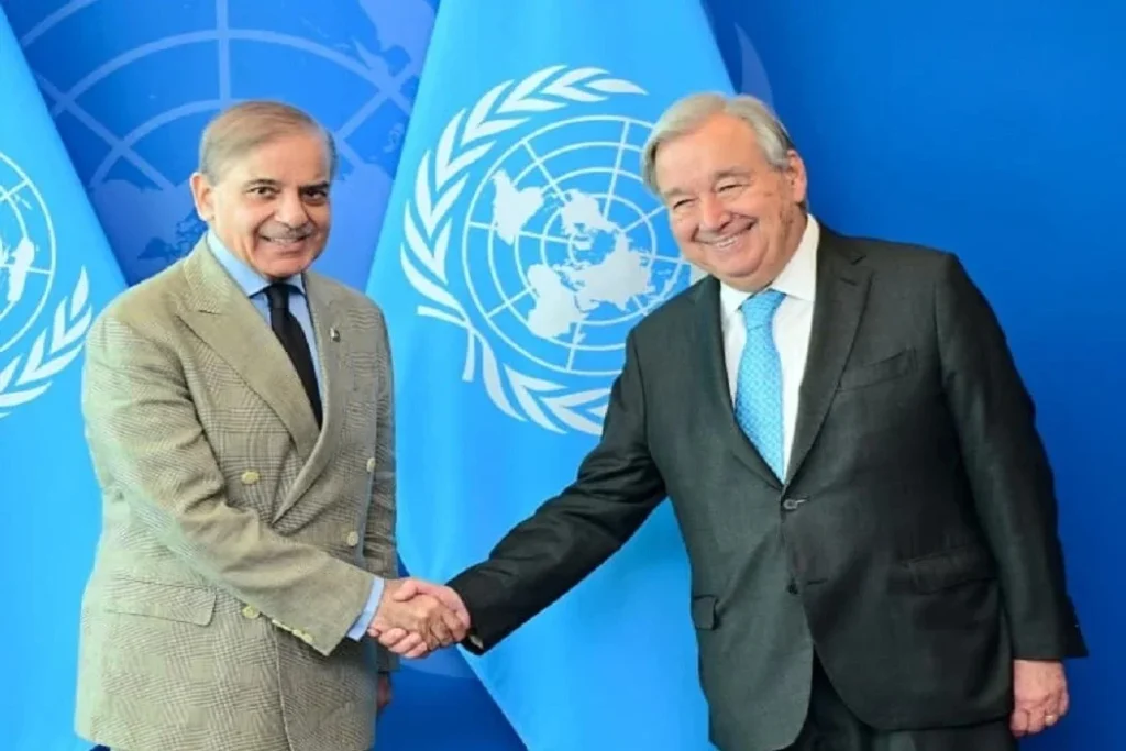 وزيراعظم شهباز شريف او د متحده قامونو جنرل سيکتر ملاقات، افغانستان نه په پاکستان د بريدونو په معامله خبرې شوے