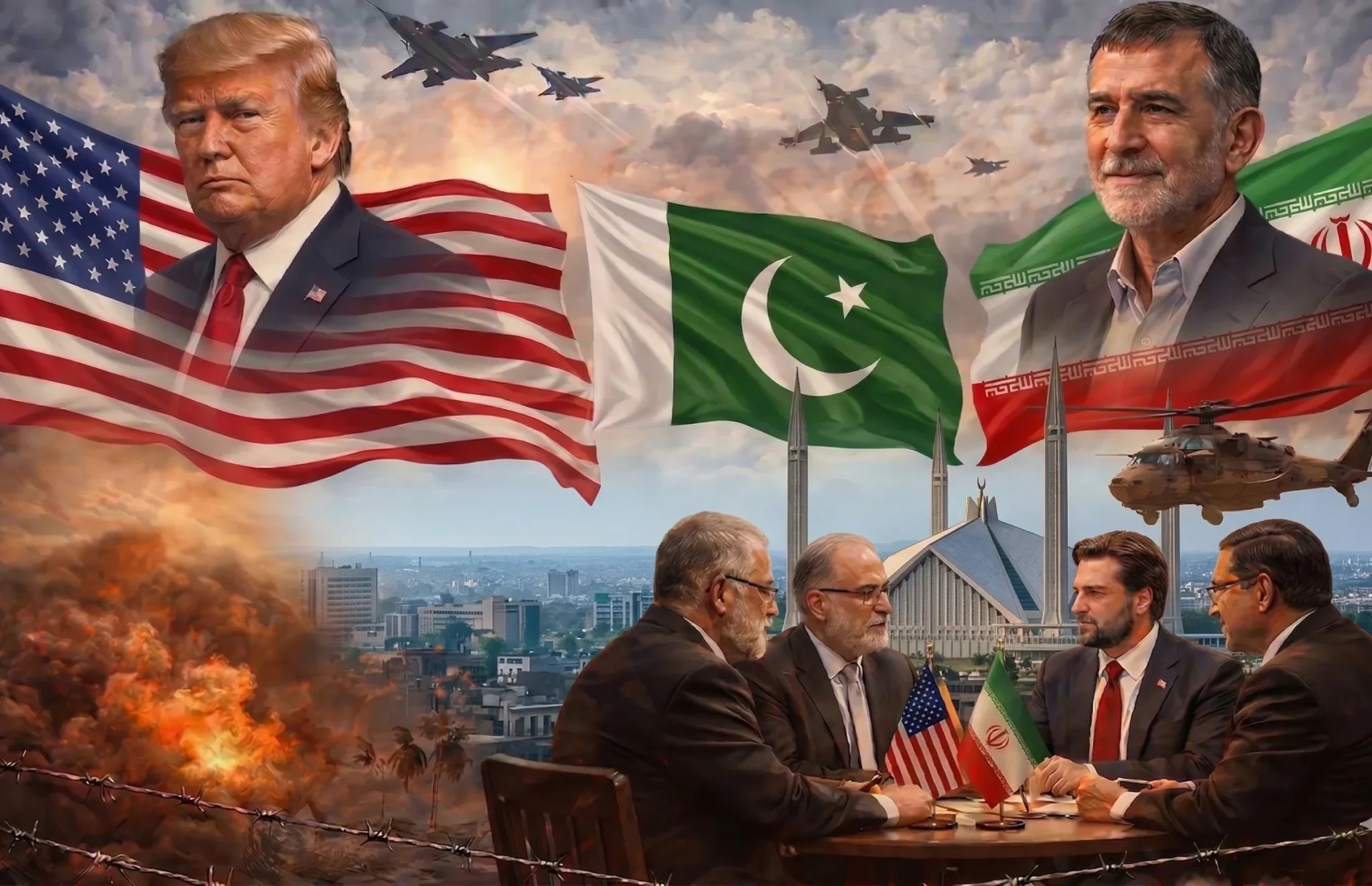 اسلام‌آباد کې د امریکا او ایران ترمنځ د خبرو اترو وروستۍ وضعیت؛ د توغندیو بریدونو سره سره د پرمختګ او بریک‌ترو هیلې موجودې دي